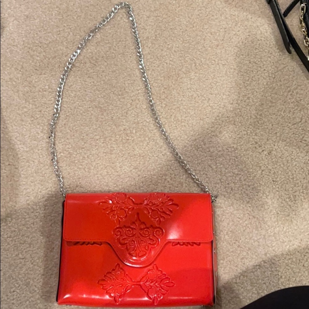 Red shoulder bag